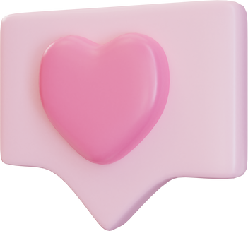 3d pink callout love illustration